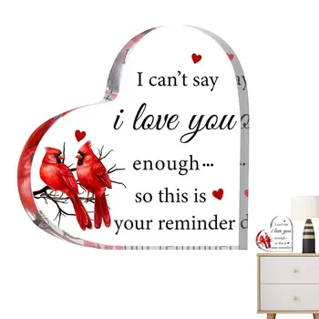 Valentino Diena Širdies Stalo Pasirašyti Romantiškas Stalo Ornamentas Su Gražus Raudonas Paukštis Modelius Aišku, Nuoširdūs Žodžiai Židinys
