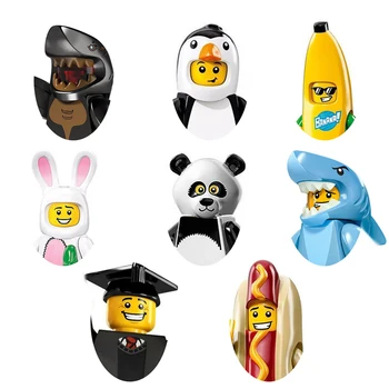 Vieną Animacinių Filmų Hot Dog Mini Blokai Duomenys Vienaragis Ryklys Kostiumas Vaikinas Bananų Absolventų Vaikams Gimtadienio Dovana