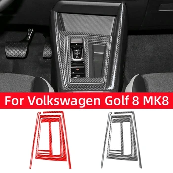 Volkswagen Golf 8 MK8 2020 2021 Anglies Pluošto Auto Pavarų Perjungimo Skydelio Apdaila Lipdukas Dekoratyvinis Rėmelis Automobilio Interjero Priedai
