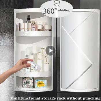 Vonios Kampe Stalčiuko 360 Sukasi Sienos Tvirtinama Lentyna Šampūnas Kosmetika Virtuvės, Namų Apyvokos, Vonios Kambarys Saugojimo Priedai