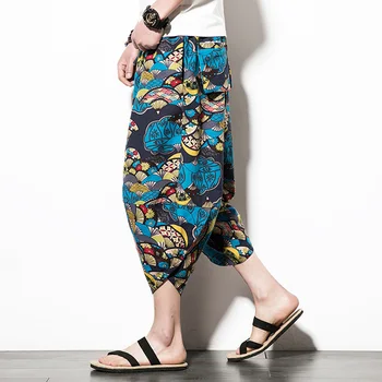 Vyrų Paplūdimio Vyrų septynių centų kelnės Atlaisvinti iki juosmens Medvilnės, sumaišytus Vasaros Multi-kišenėje stiliaus Kinijos Mastu Karšto pardavimo Cool