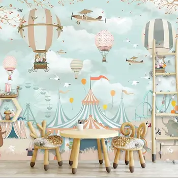 wellyu Individualų 3d tapetai, cartoon karšto oro baliono fono sienos gyvenamojo kambario, miegamojo, vaikų kambario dekoravimas, tapyba