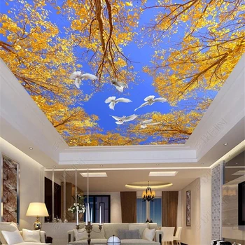 wellyu papel de parede Užsakymą tapetai, 3d foto freskomis обои mėlynas dangus, medis balandis, lubų zenith freskos 3D TV foną, sienos popieriaus