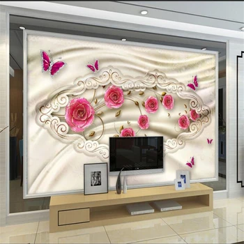 wellyu Užsakymą tapetai papel de parede 3d trimatis prabanga Europos gėlių marmuro TV fono sienos behang