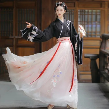 Yourqipao Vasaros Hanfu Cross-apykaklės, Juosmens-ilgis Cosplay Veiklos Kostiumas Pasakų Elegantiškas Senovės Kinų Stiliaus Suknelė Moterims