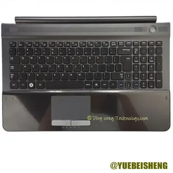 YUEBEISHENG Naujas/Org Samsung NP RC510 RC520 Palmrest UK klaviatūros uppper padengti atveju Touchpad,Pilka