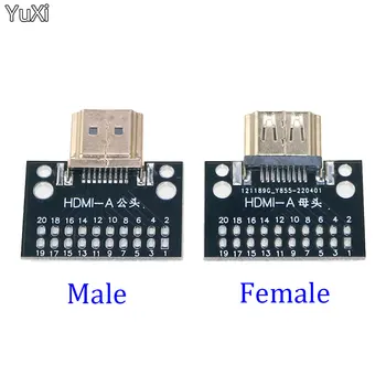 YUXI 1PCS Suderinama-HDMI Vyrų ir Moterų Bandymas Valdybos 19PIN 19P MALE PLUG Jungtis su PCB Test Valdybos Lydmetalis Tipas