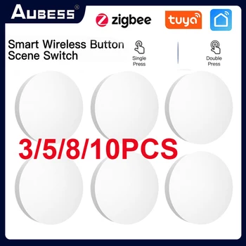 Zigbee 3.0 Smart Mygtuką, Scene Switch Belaidis Nuotolinio Valdymo Mygtuką Valdiklis Multi-scena Jungtis Rankenėlę Per Smart Gyvenimo Tuya Vartai