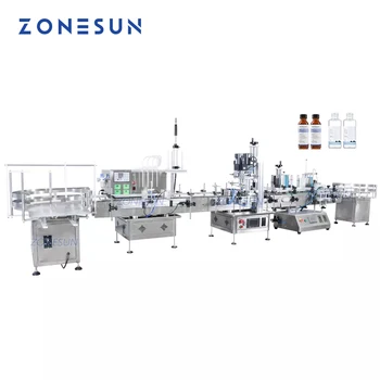 ZONESUN Stalo Automatinė Skysčio Užpildymo Ribojimo Etikečių klijavimo Mašinos Gėrimų Tirpiklis Peristaltiniu Siurbliu Gamybos Linijos