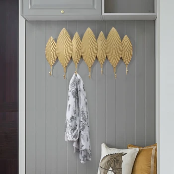 Šiaurės kablys kūrybos kaustytomis geležies drabužiams Aukso lapų raktas kablys Veranda lentynos durų apdailos Nr. gręžimo kabliukas