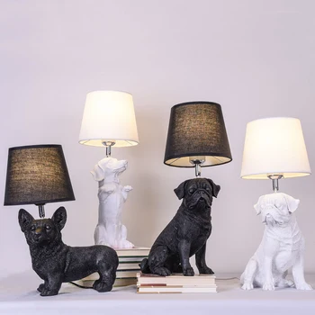 Šuniukas Šuo Lentelė Šviesos Lova Lempos Kambarį Apdailos Luminaria Amerikos Namų Miegamojo Lovos Nakties Stalas Apšvietimo Šviestuvas LED